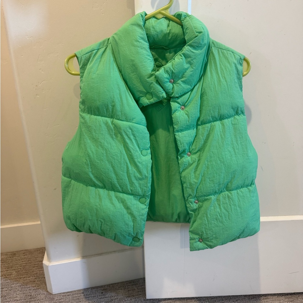 Zara Bright Mint Green Quilted Jacket